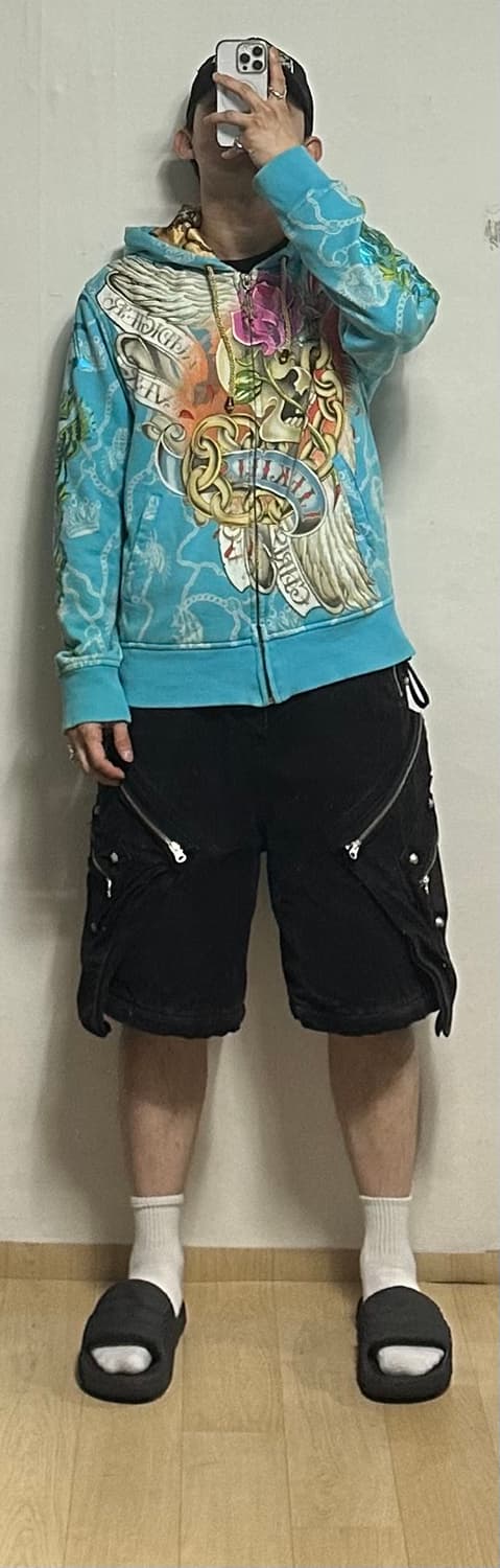 크리스찬 오디저 큐빅 프린팅 후드집업 상품이미지6