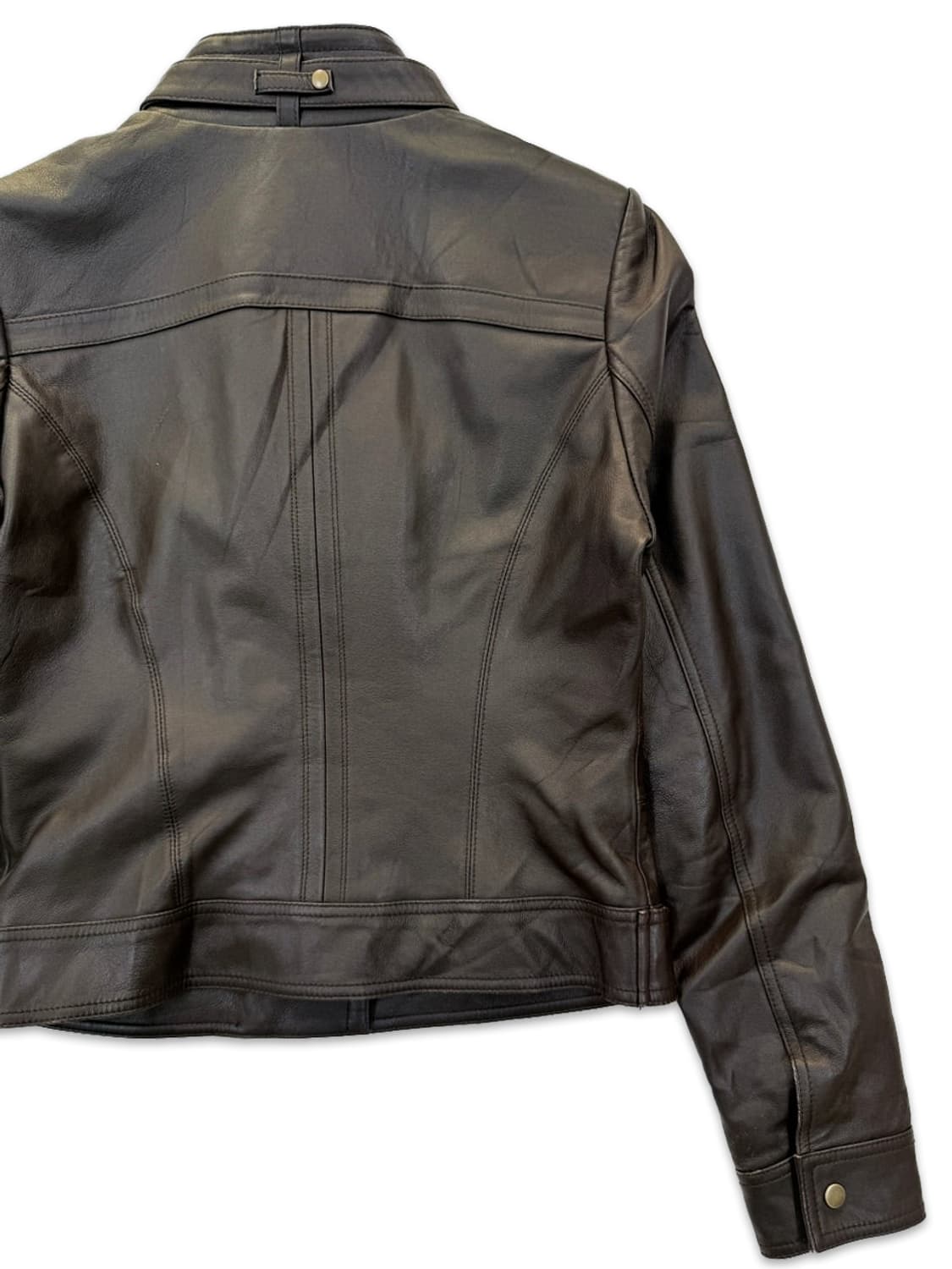 빈티지 ROBO 브라운 가죽 라이더 자켓 상품이미지6