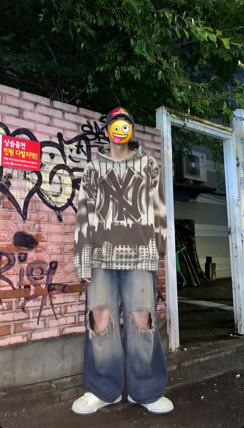 그런지 워싱와이드데님팬츠 상품이미지3