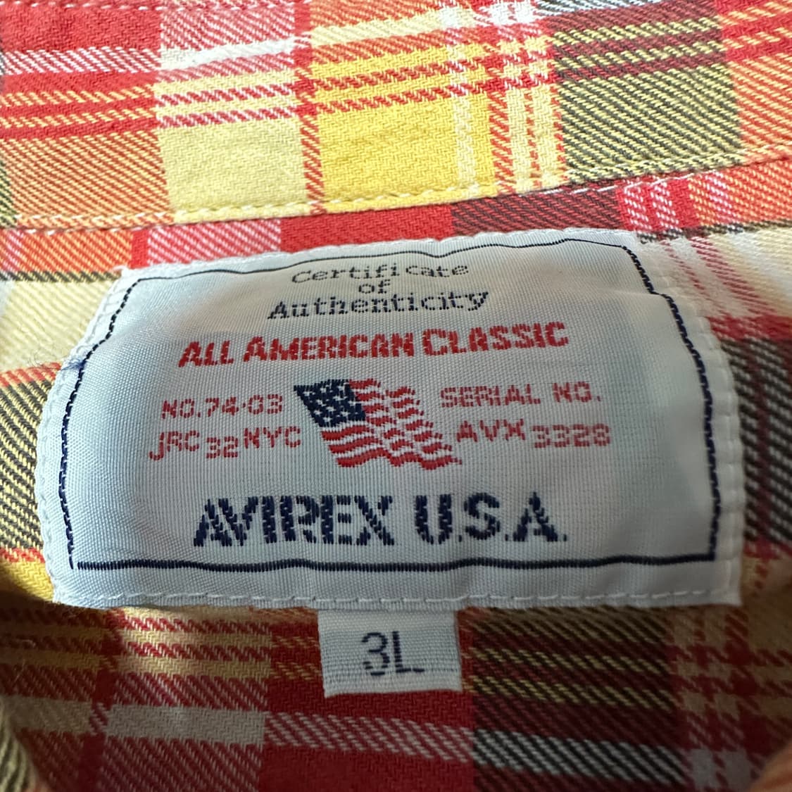 AVIREX check shirt 3xl 상품이미지4