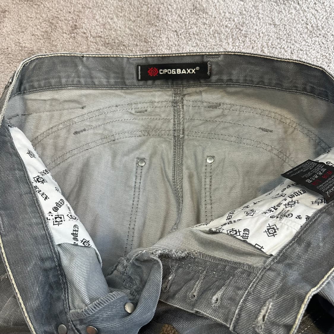 Cipo&Baxx y2k 그레이 워시드 데님 팬츠36 상품이미지6