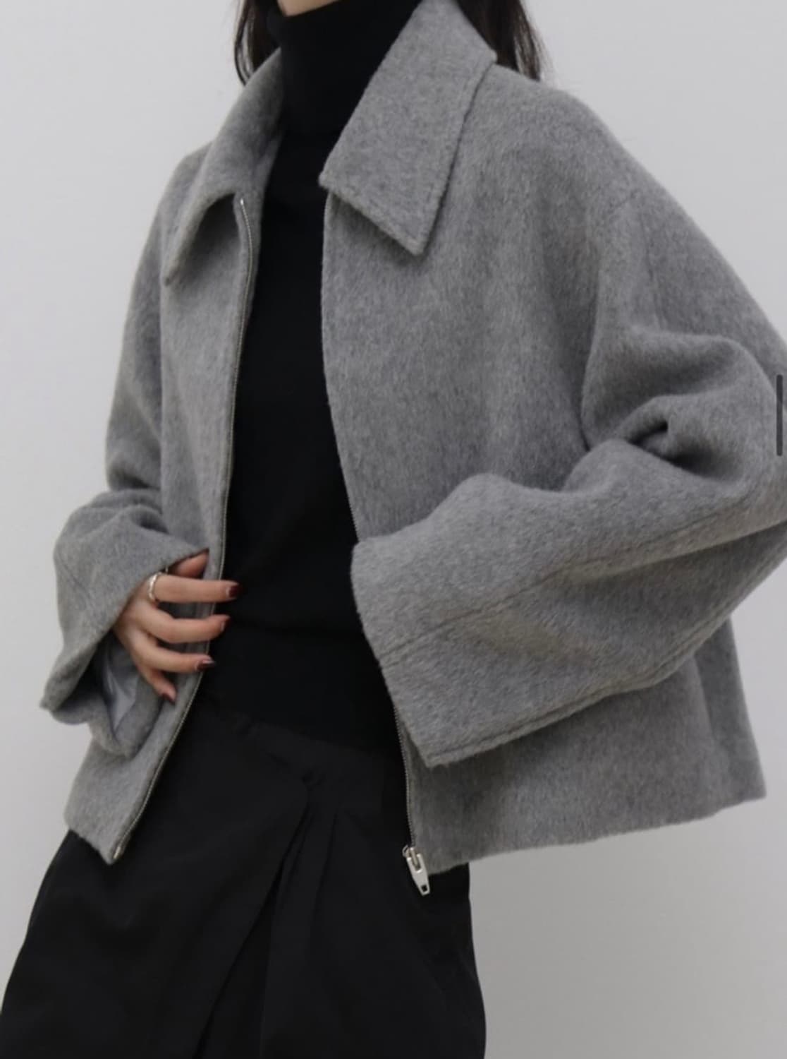 트리밍버드 트라움 숏 집업 라이트 그레이 상품이미지1