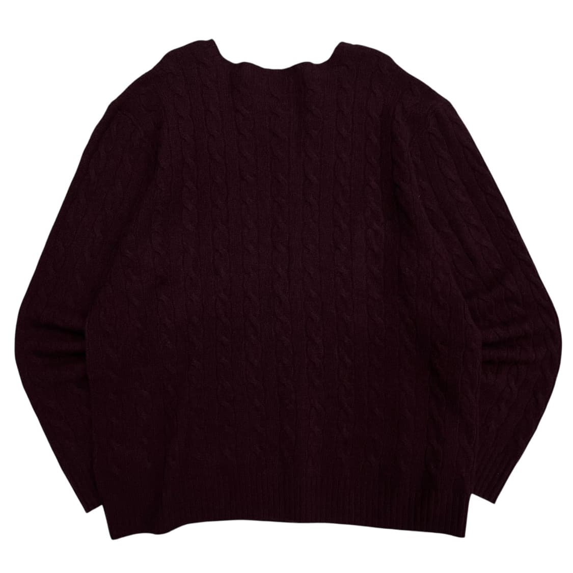 폴로 랄프로렌 딥그린포니 버건디 꽈배기 울 니트 XXL 상품이미지3
