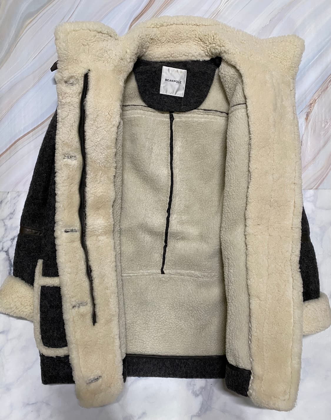 빈폴 여성 리얼 양털 울 무스탕 95 상품이미지4