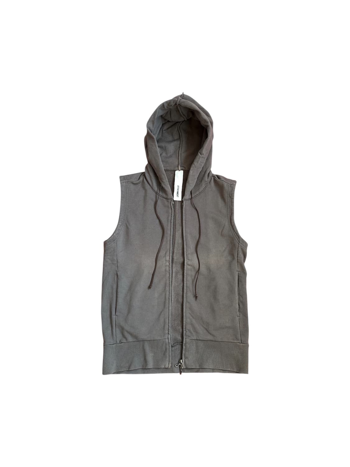 Leather String Hood Vest 상품이미지1