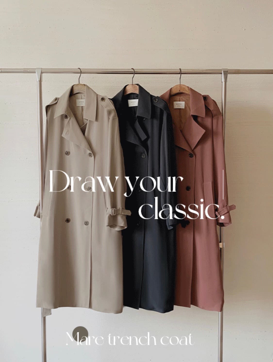 (미착용, 새상품) 슬로우앤드 마레 여리핏 더블트렌치코트 봄옷 가을 상품이미지2