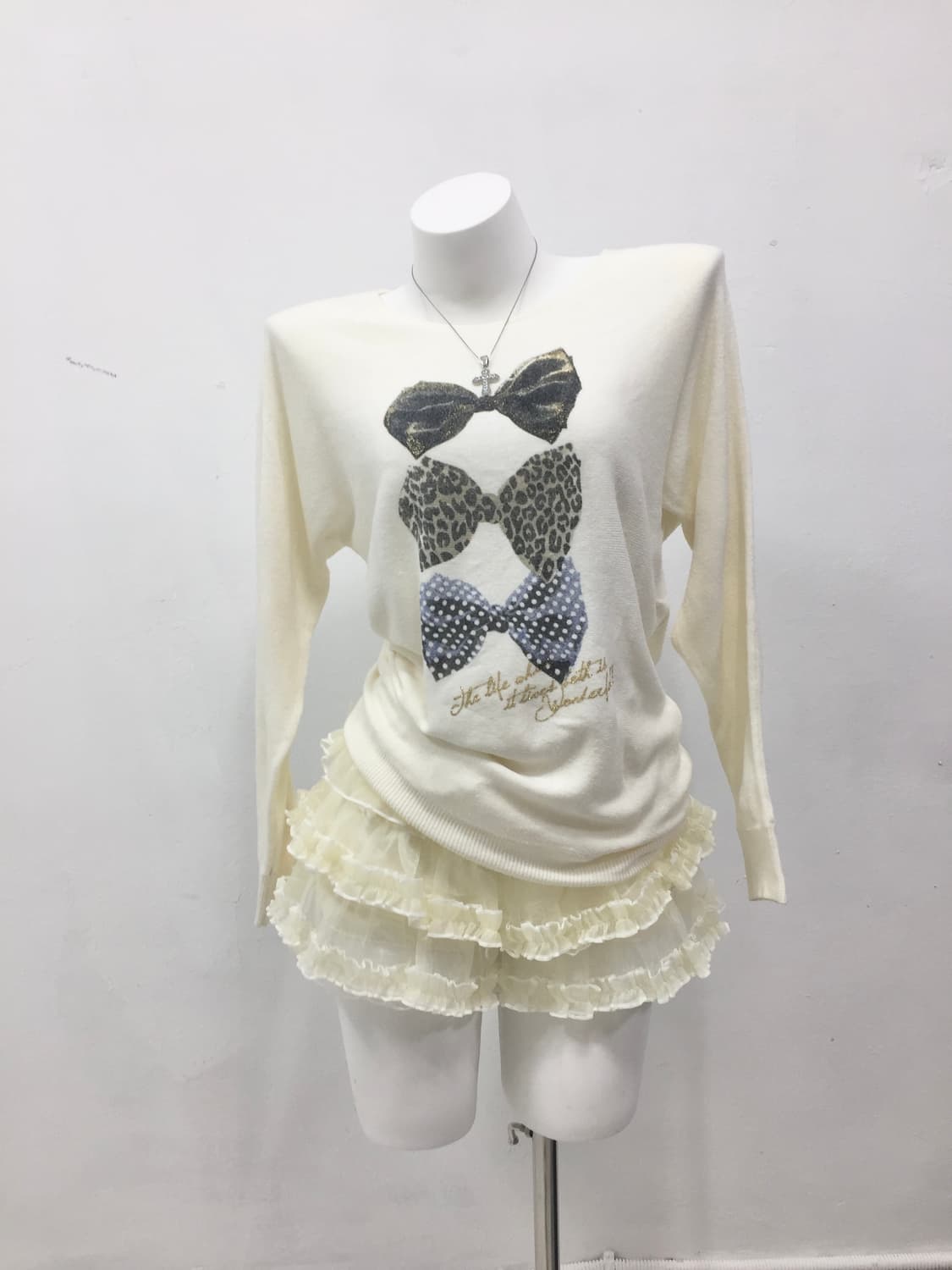 [GLEAM] 갸루 호피 레오파드 리본 롱슬리브 상품이미지4