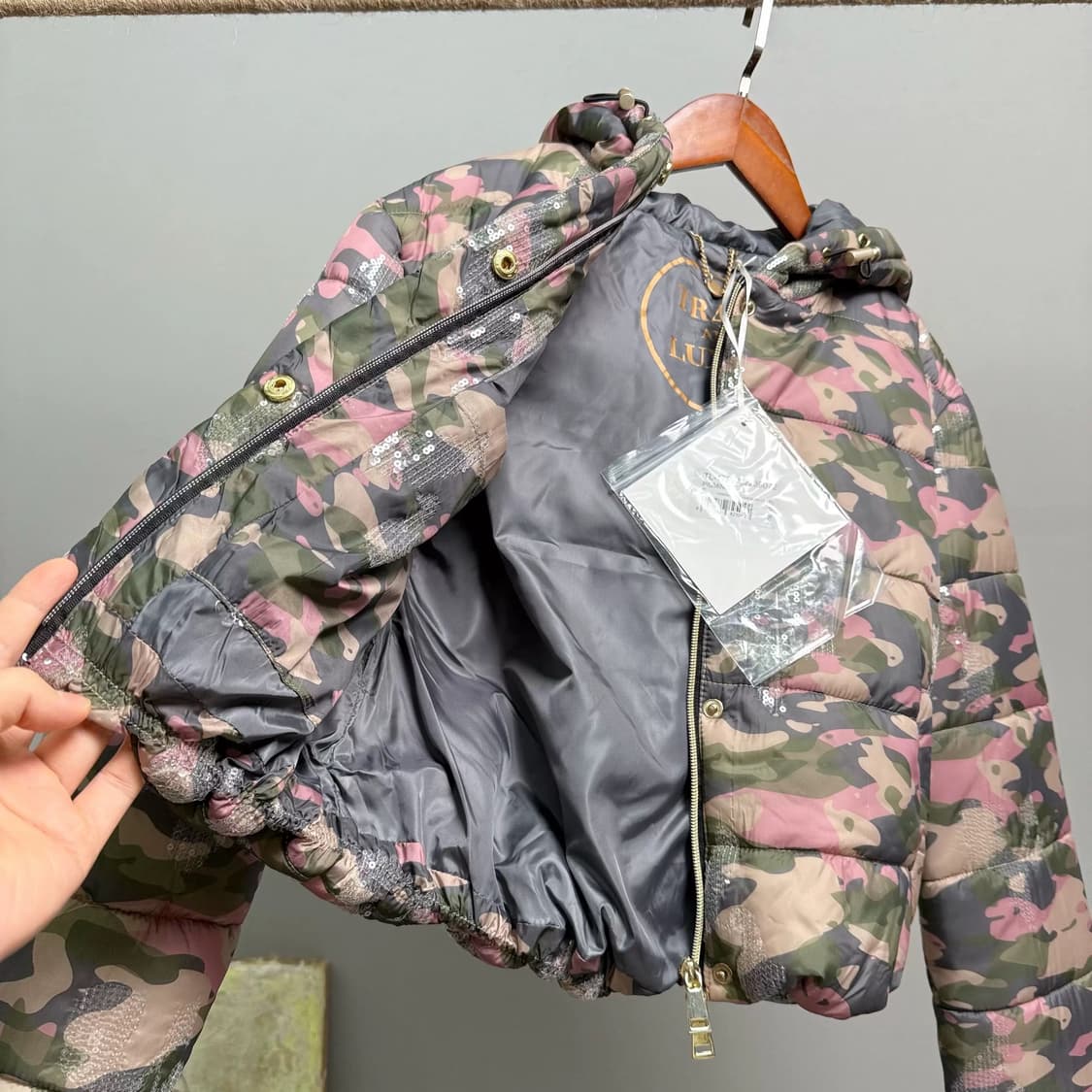 핑크 카모 패딩 자켓 상품이미지6
