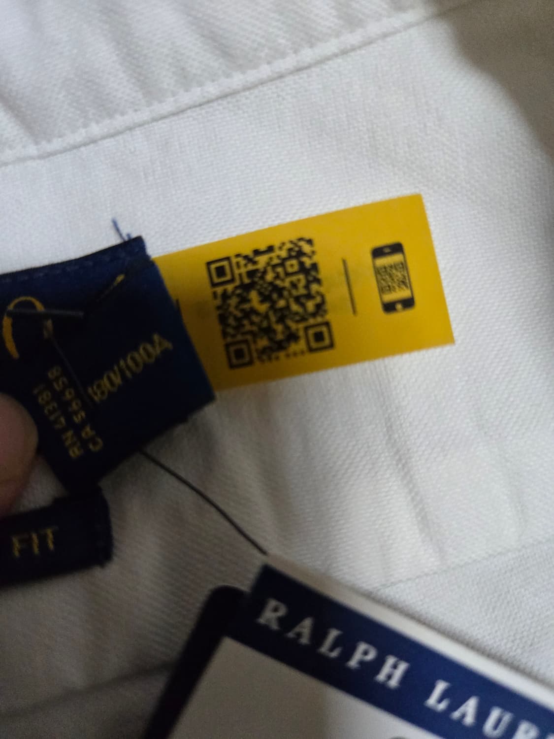 폴로랄프로렌 옥스포드 신형 화이트 셔츠 큐알택있는 새상품 상품이미지8