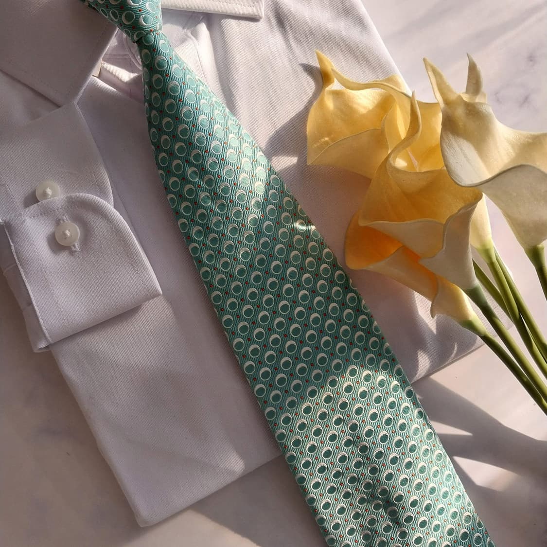 제냐 실크 민트 자카드 패턴 넥타이 9.2cm A+등급 K1386
 상품이미지8