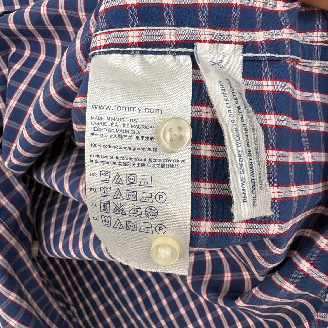 타미힐피거 네이비 체크 긴팔 셔츠 남s 상품이미지6