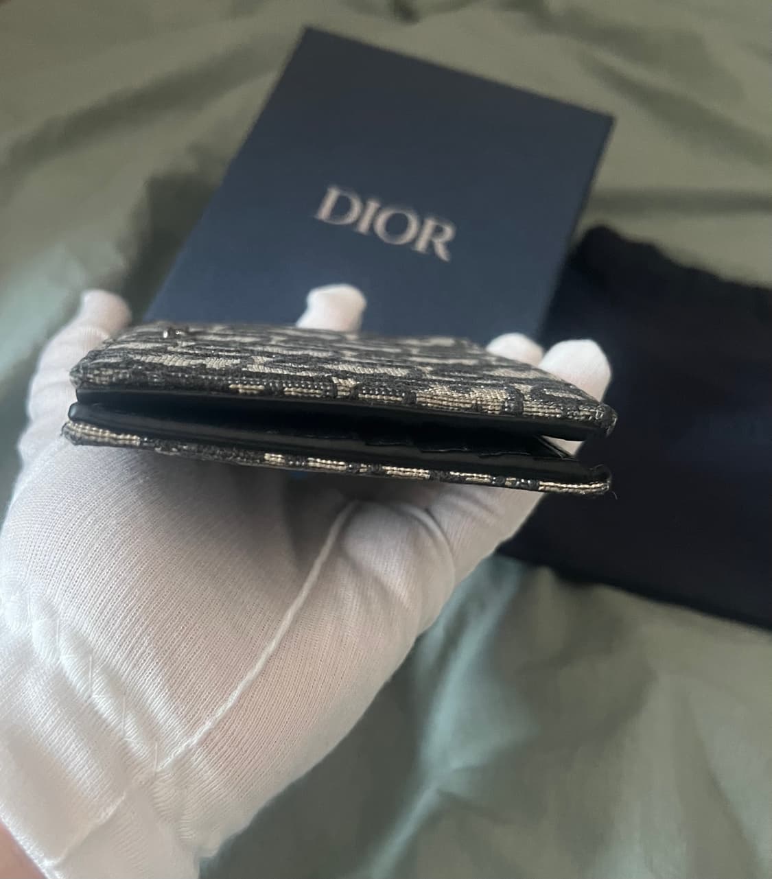 (새상품급) 디올 오블리크 반지갑 베이지 상품이미지4