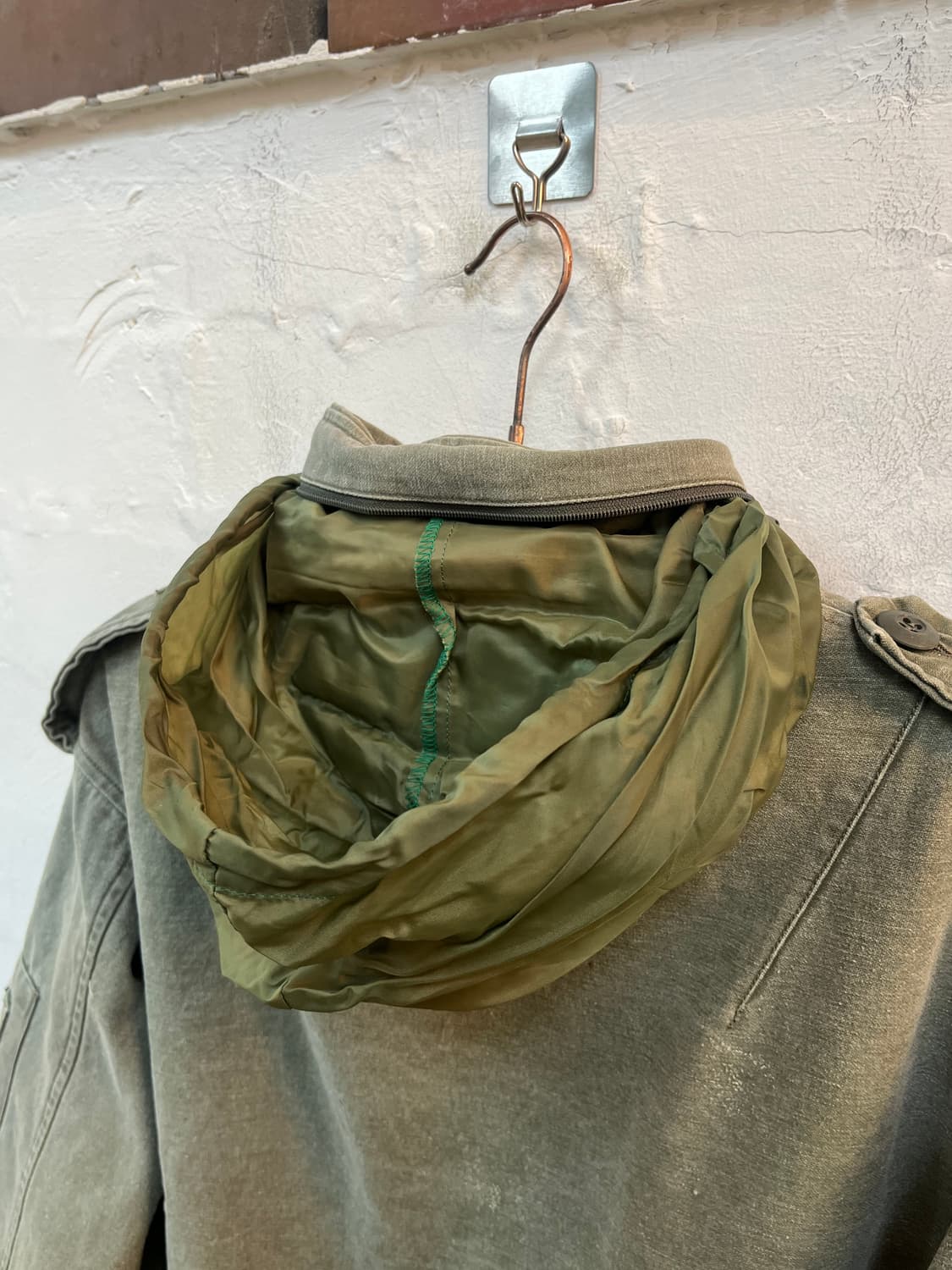 US-JOAN 올리브 그린 밀리터리 봄버 자켓 M 상품이미지10