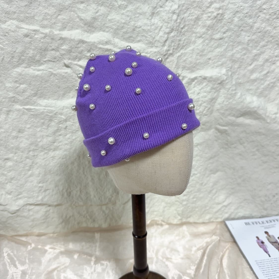 빈티지 진주 니트모자 상품이미지2