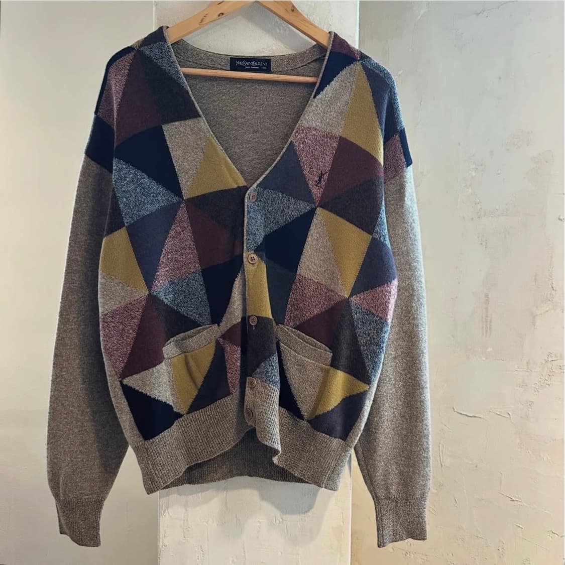 입생로랑 멀티체크 가디건 상품이미지2