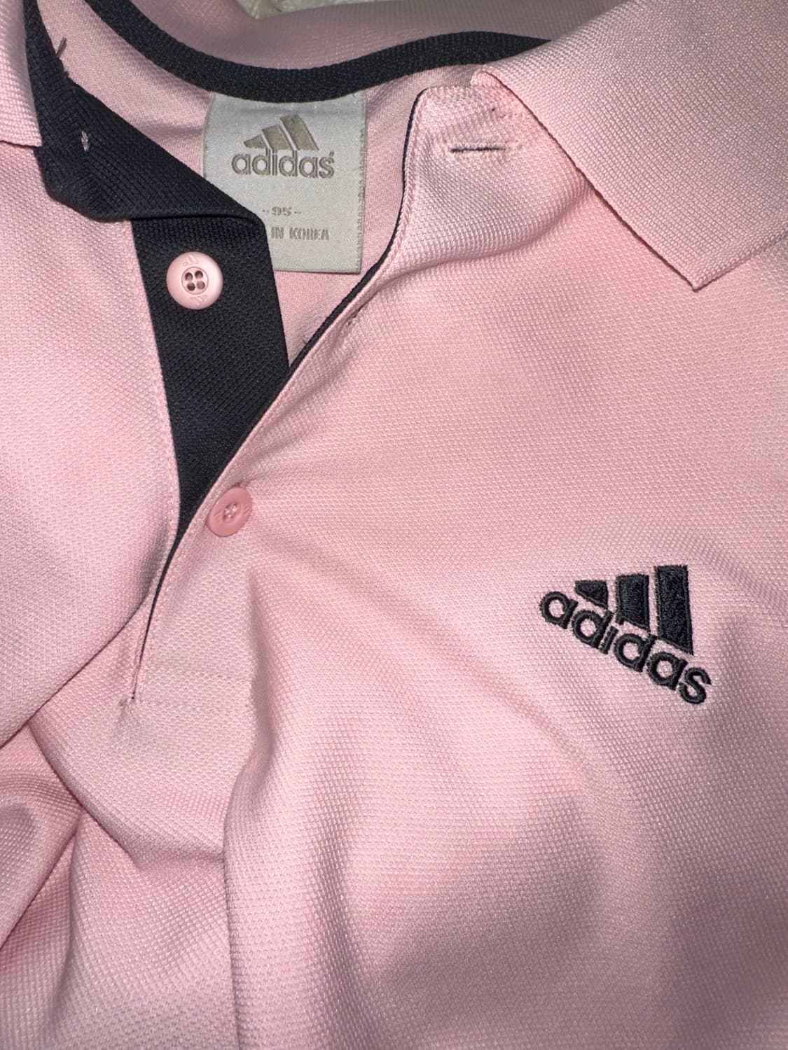 아디다스 빈티지 핑크 딸기우유 슬리브 셔츠 카라 스포츠 상품이미지2