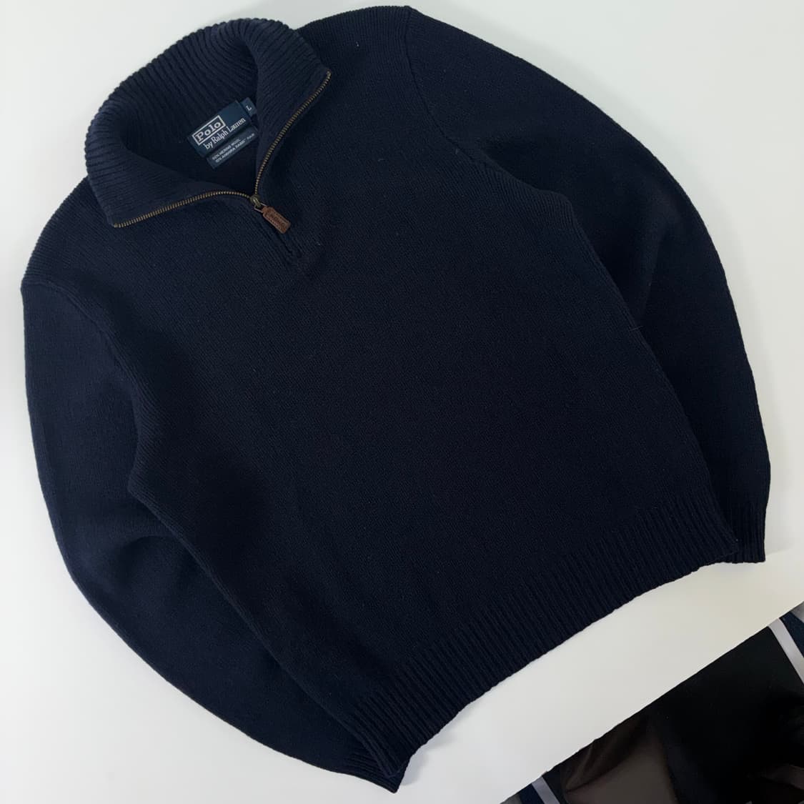 Polo  폴로 랄프로렌 메리노울 앙고라 네이비 반집업 니트  상품이미지2