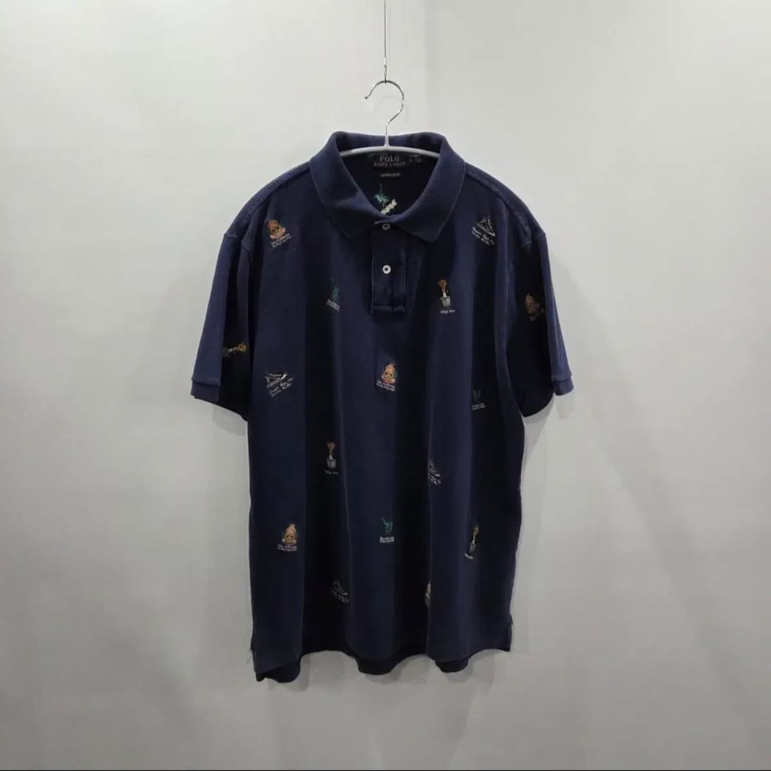 폴로랄프로렌 피케 카라 멀티자수 반팔티 네이비 L 상품이미지1