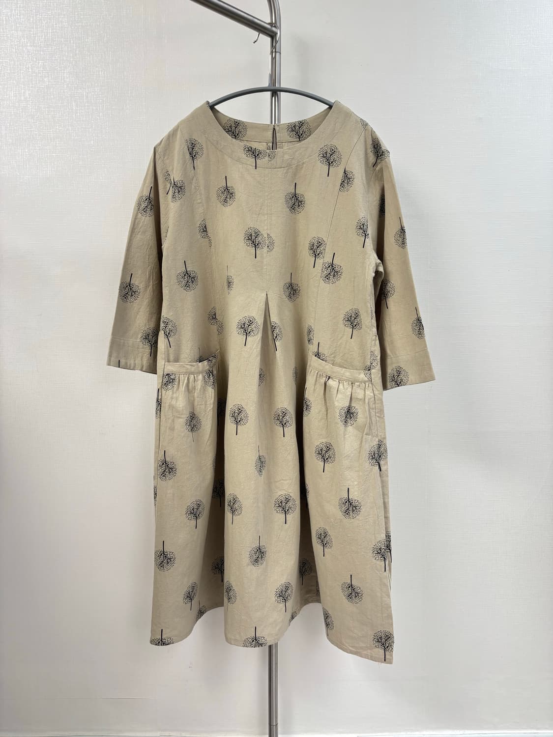 트리 패턴 빈티지 벌룬 원피스 상품이미지1