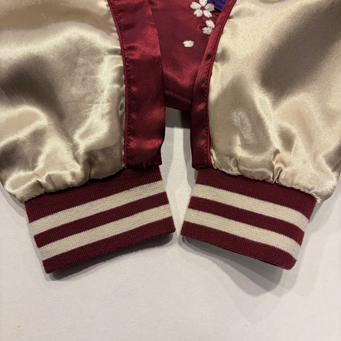 [XL] JPN 재팬 오니 자수 스카쟌 점퍼 버건디 D246 상품이미지5