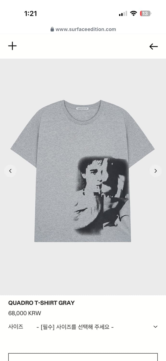 서피스에디션 QUADRO T-SHIRT GRAY M 상품이미지1
