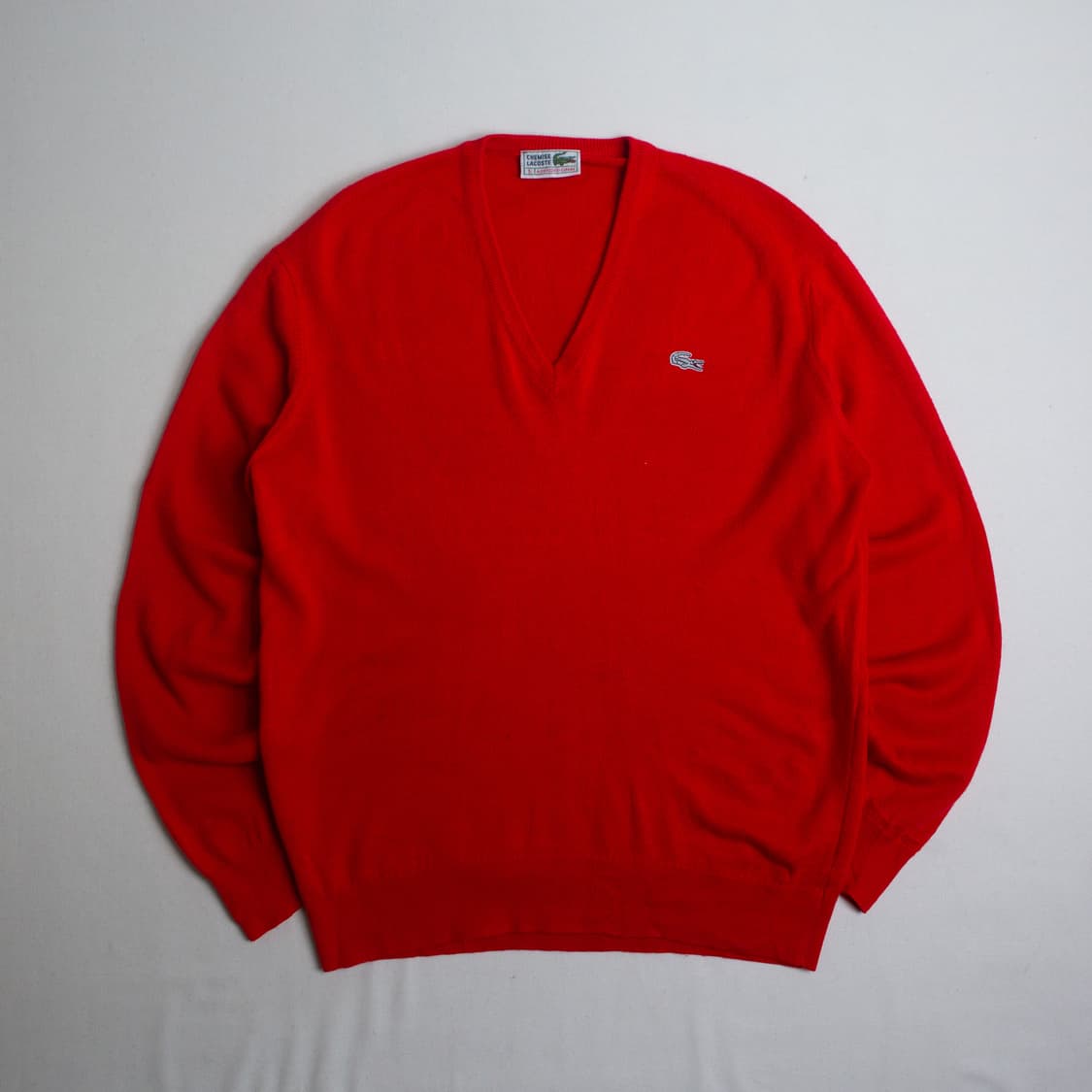 70s Chemise 라코스테 아크릴 V 넥 니트 스웨터 상품이미지1