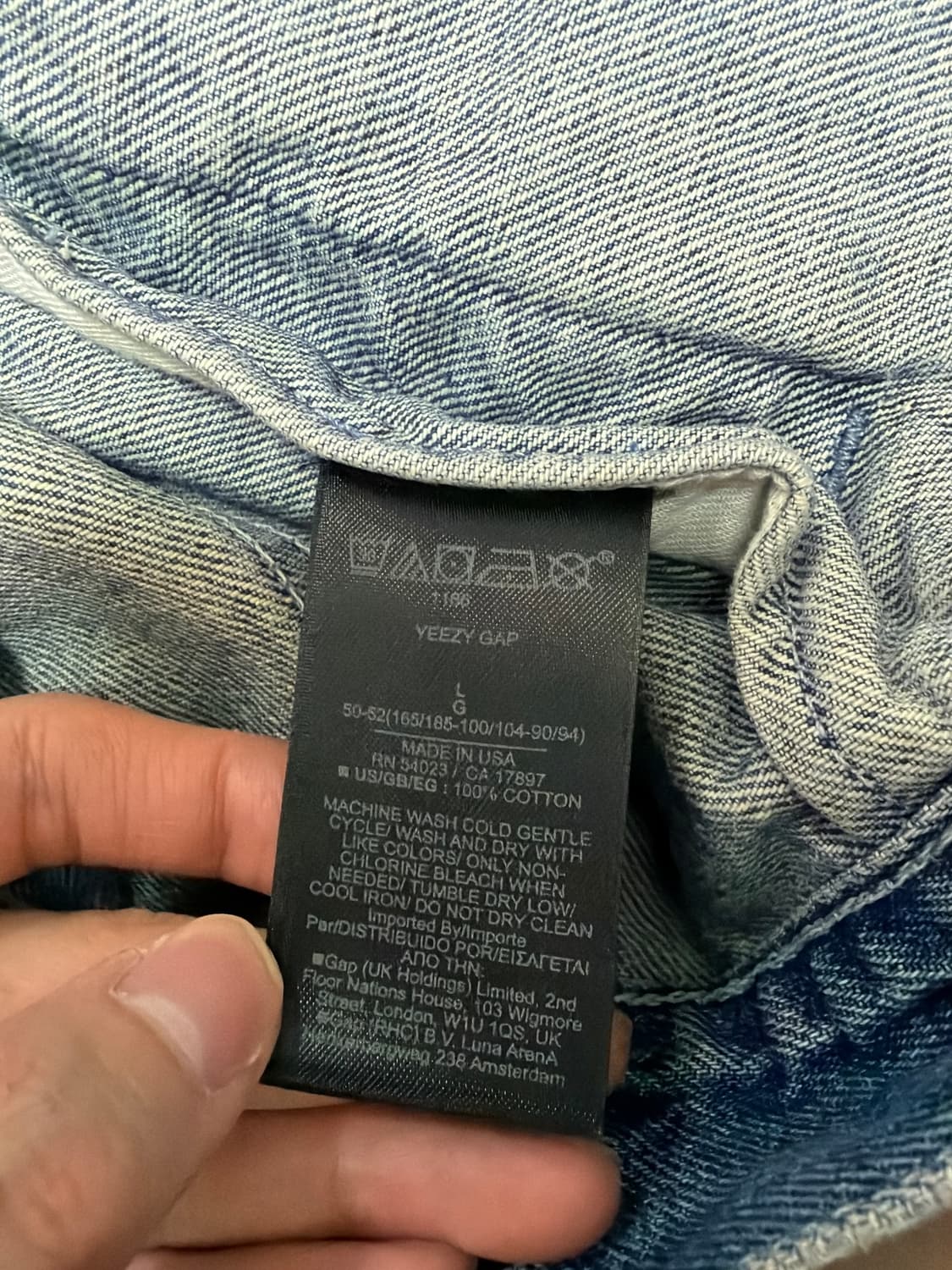 이지갭 발렌시아가 패디드 데님 자켓 연청 usa L 상품이미지5