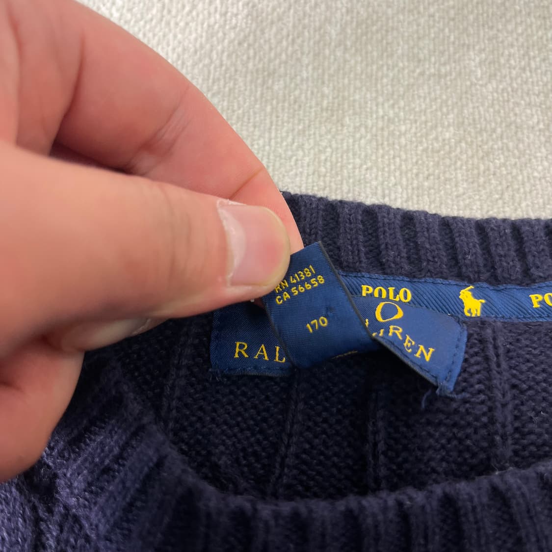 95 폴로랄프로렌 네이비 꽈배기 니트 상품이미지3