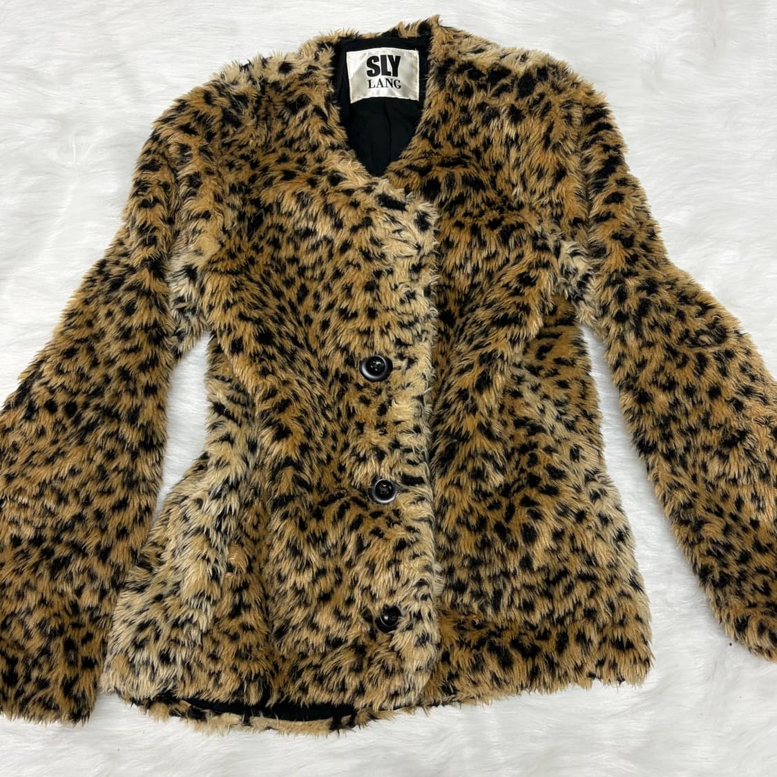 호피 퍼자켓 나나깔 퍼 아우터  상품이미지3