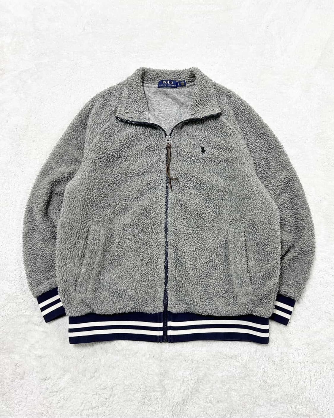 폴로 네이비포니 그레이 후리스 집업 상품이미지5