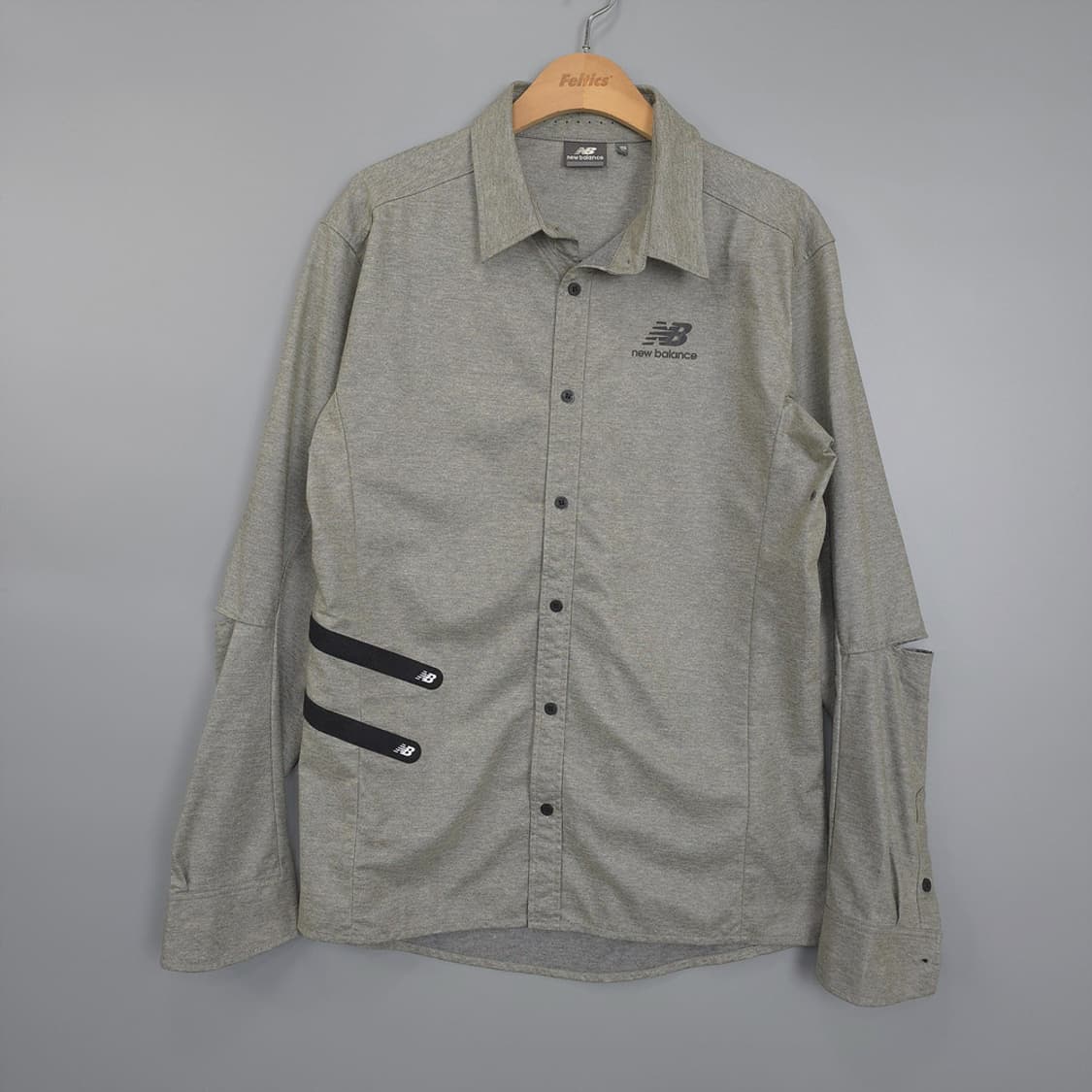 뉴발란스 New Balance 기능성 스트레치 긴팔 셔츠 그레이 105 상품이미지1