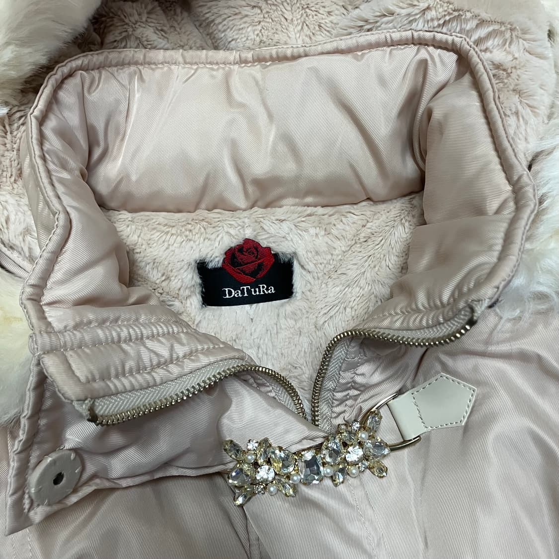 datura 비쥬 버클 퍼 연베이지 파카 패딩 갸루 오네갸루 일브 고전 상품이미지5