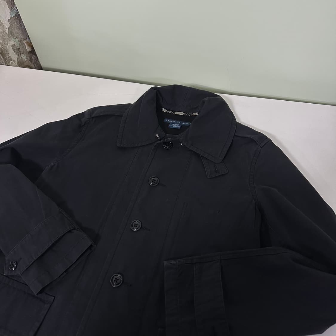 S 폴로 랄프로렌 블랙 면 하프코트 상품이미지1