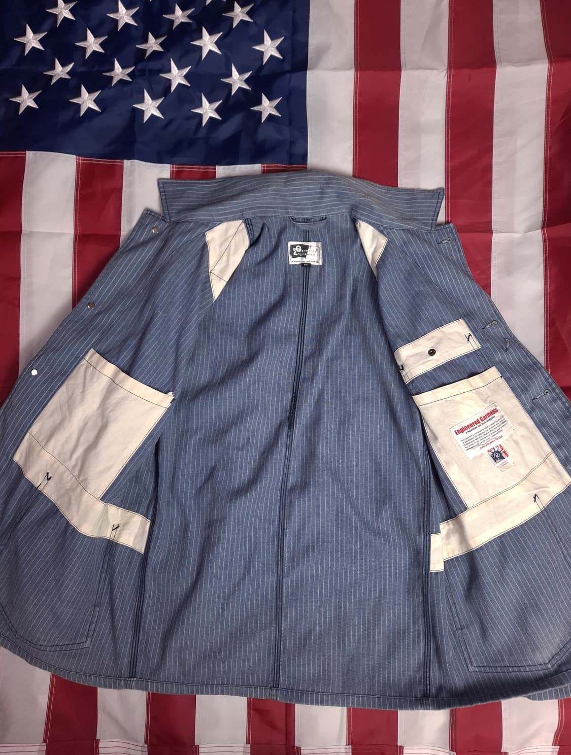 새제품급 오리지날 엔지니어드가먼츠 스트라이프 워크자켓 상품이미지10