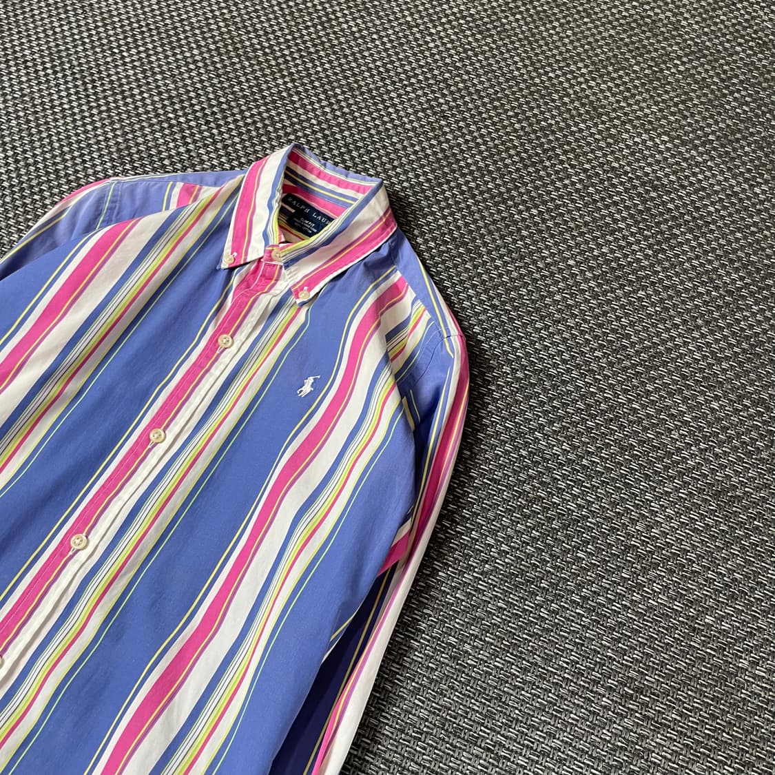 폴로랄프로렌 화이트포니 블루 핑크 스트라이프 긴팔 셔츠 슬림핏 6 상품이미지5