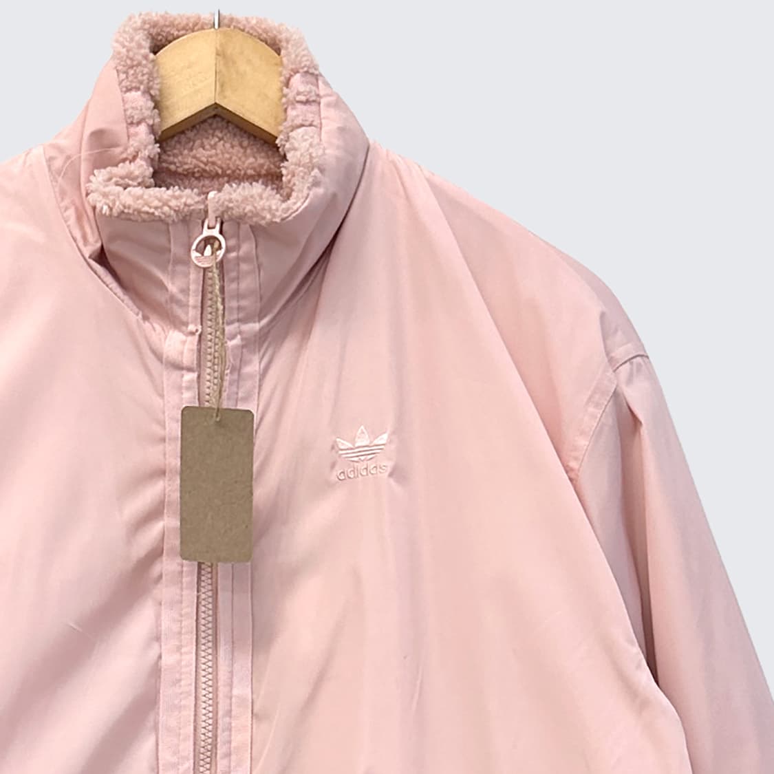 아디다스 양털 쉐르파 빅로고 리버시블 양면 코트 바람막이 자켓 점퍼 M 상품이미지5