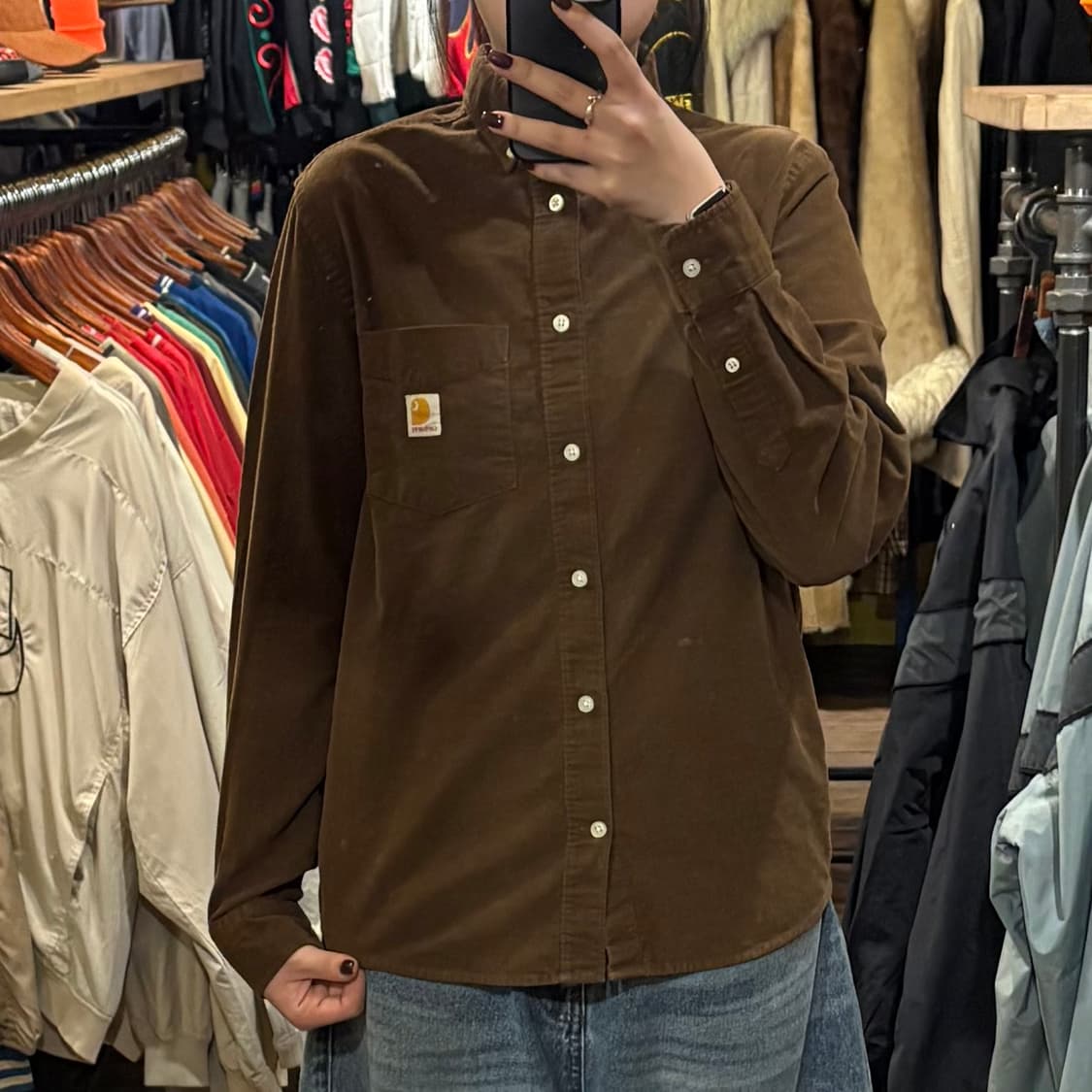 [HI] Carhartt 칼하트 코듀로이 긴팔셔츠 다크브라운 상품이미지1