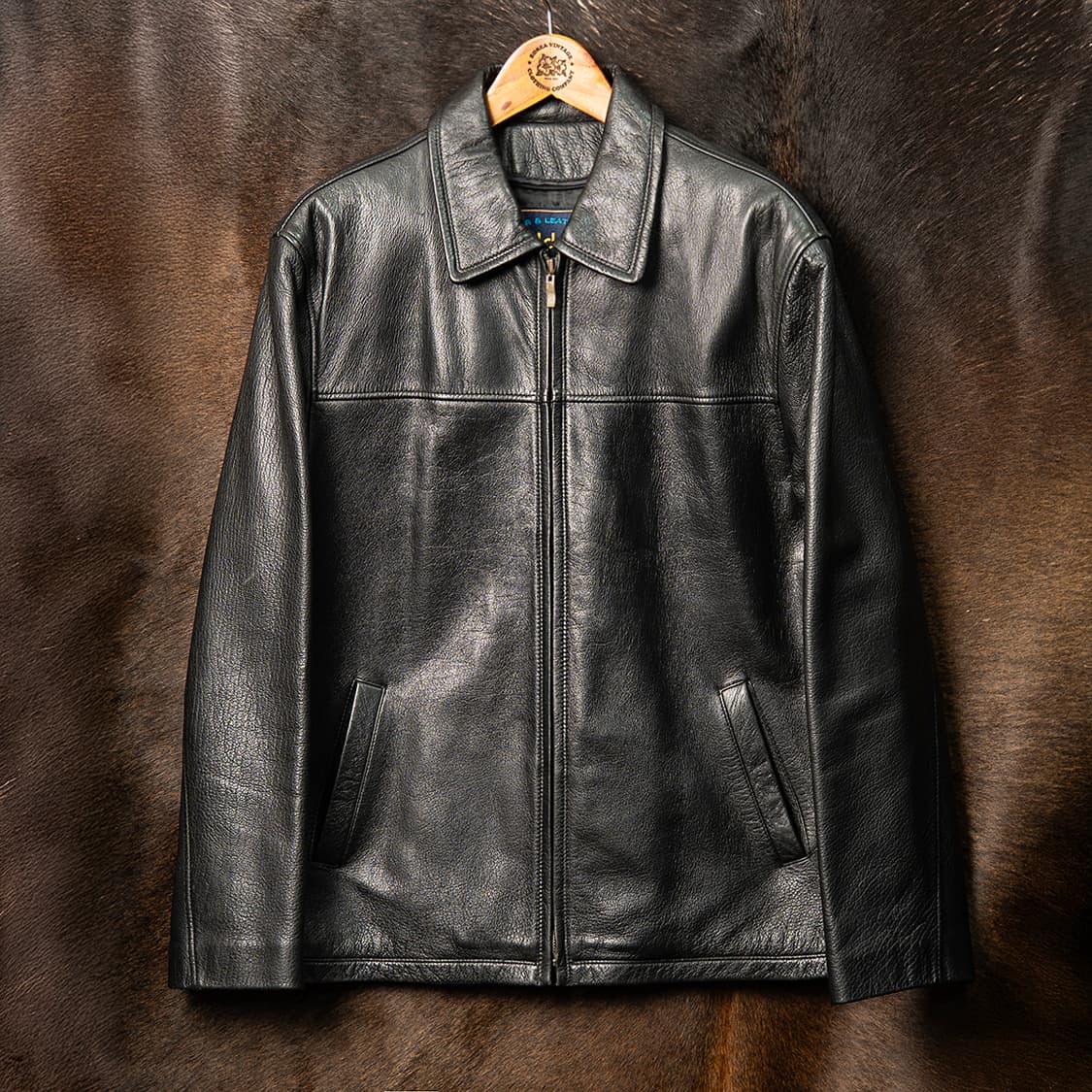 [105] 90s 삼미모피 Oddson 산양가죽 싱글 레더자켓 블랙 상품이미지1