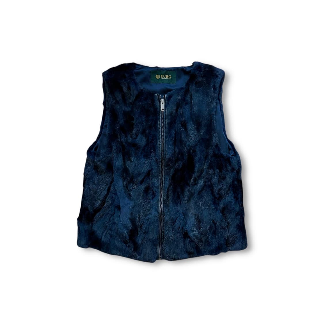 EURO 네이비 천연밍크 퍼 베스트 상품이미지1