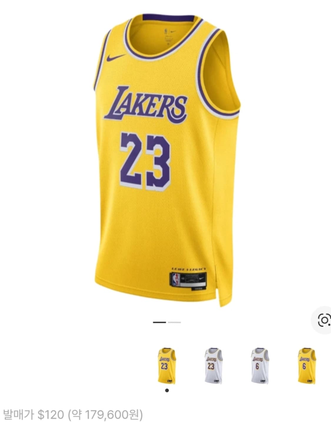 (새제품) 레이커스 르브론 제임스 유니폼  (정품) 상품이미지6