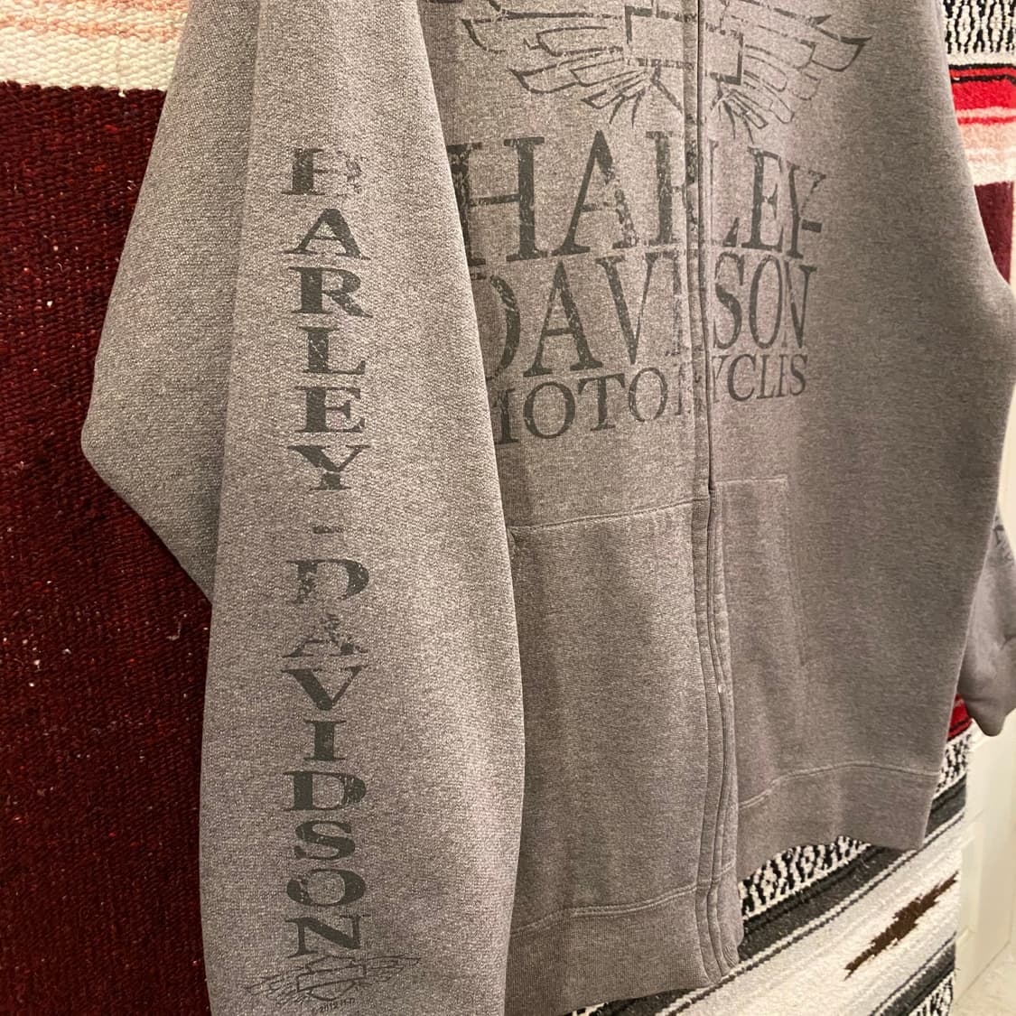 90s USA 할리데이비슨 빅로고 후드집업  상품이미지7