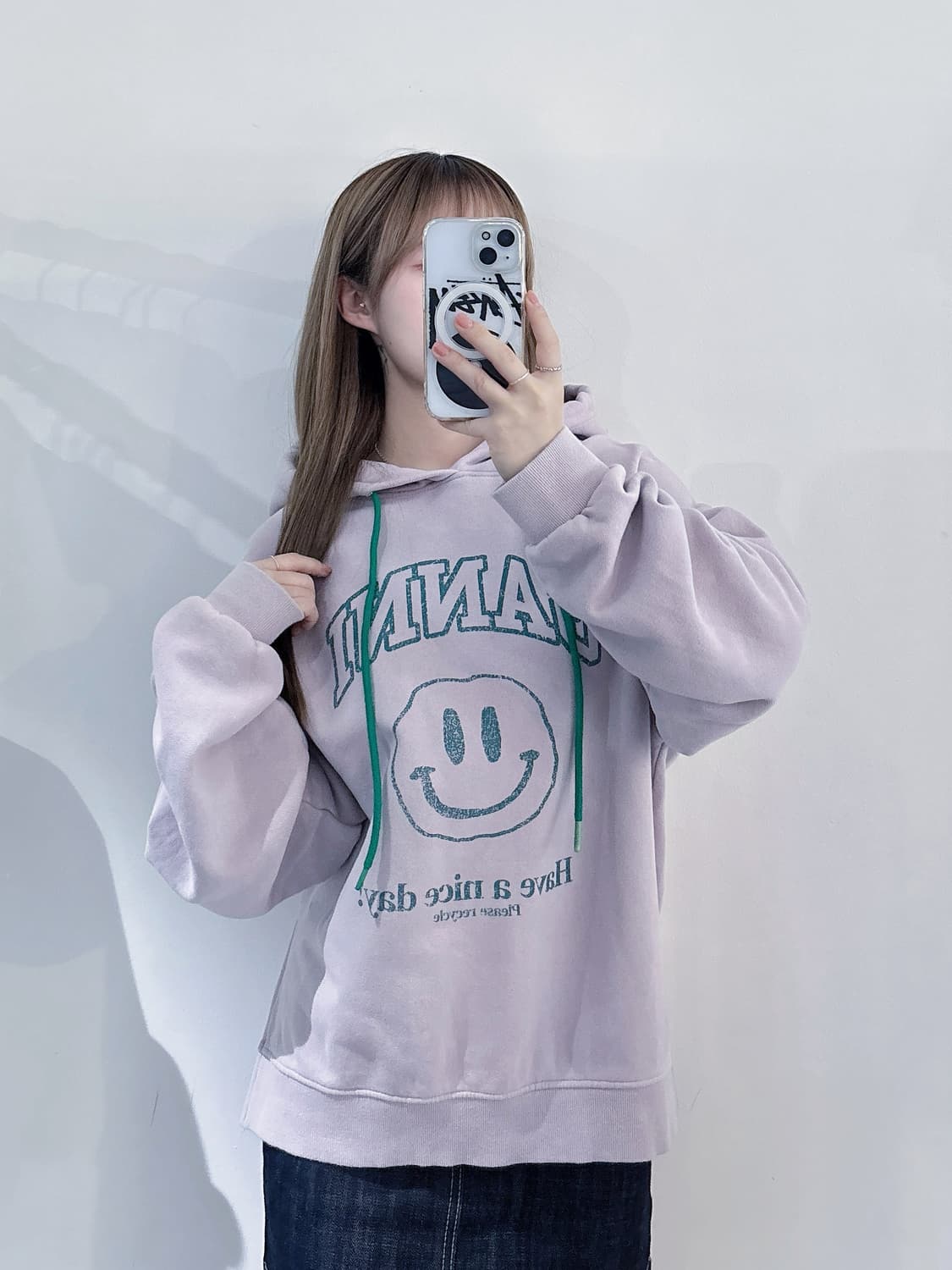 가니 빅로고 스마일 후드 상품이미지2