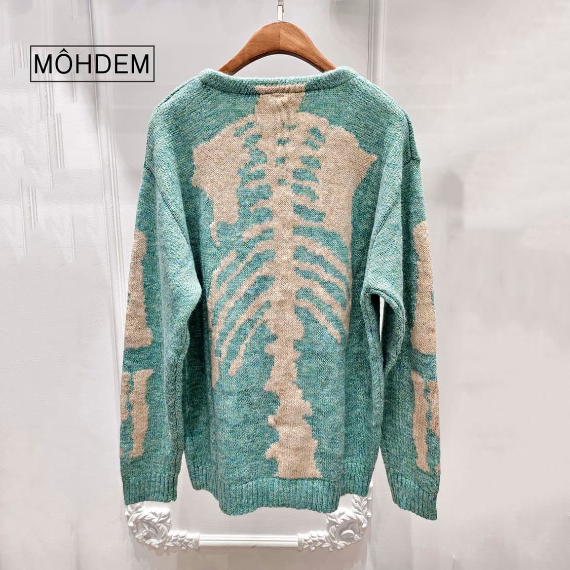 [premium] 본 스컬 가디건 그린 상품이미지1