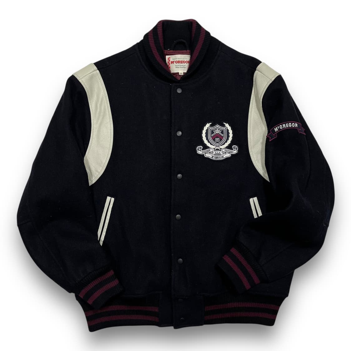 맥그리거 Blouson 패치워크 울 가죽 바시티 상품이미지1