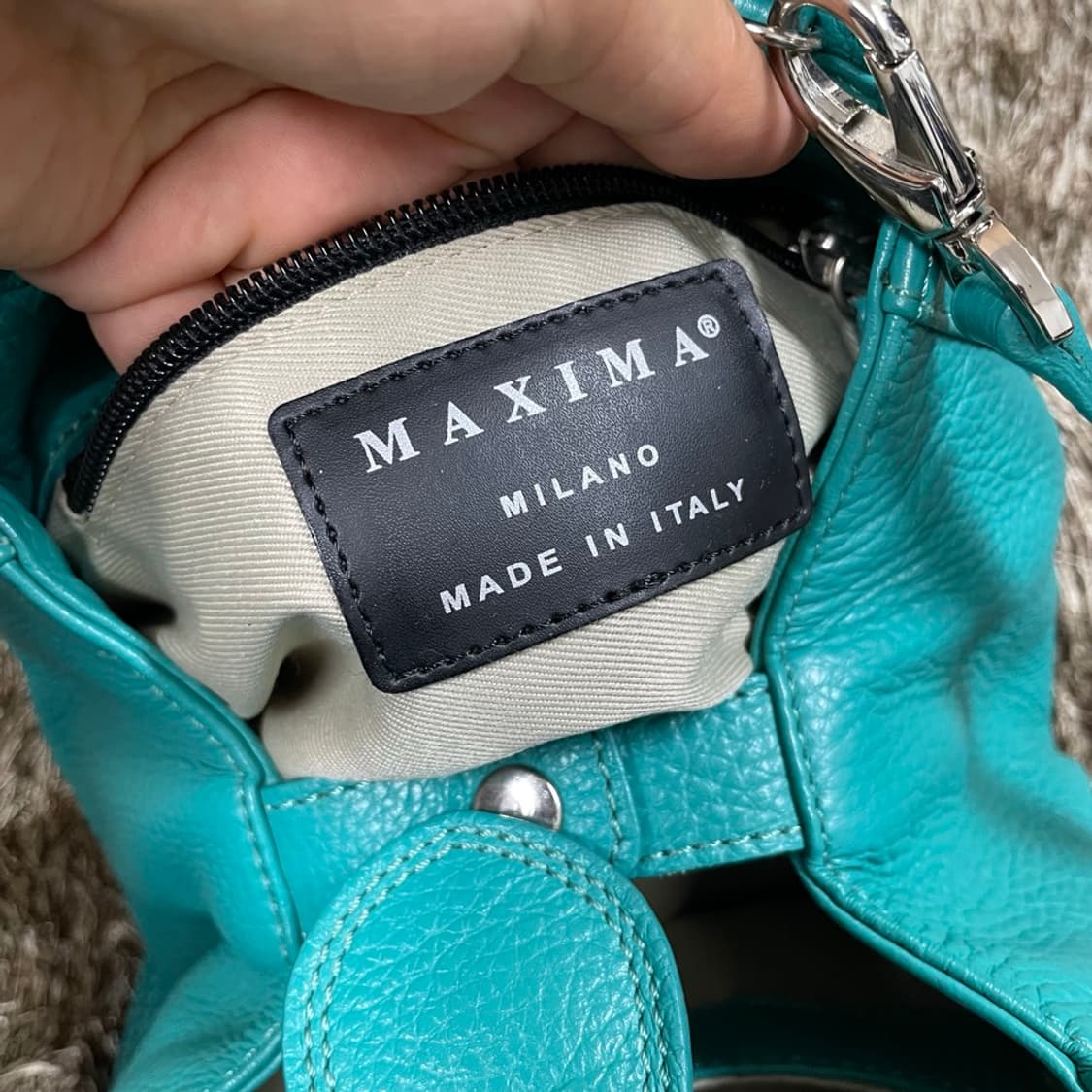 막시마 MAXIMA 에메랄드블루 미니 토트백 투웨이백 상품이미지8