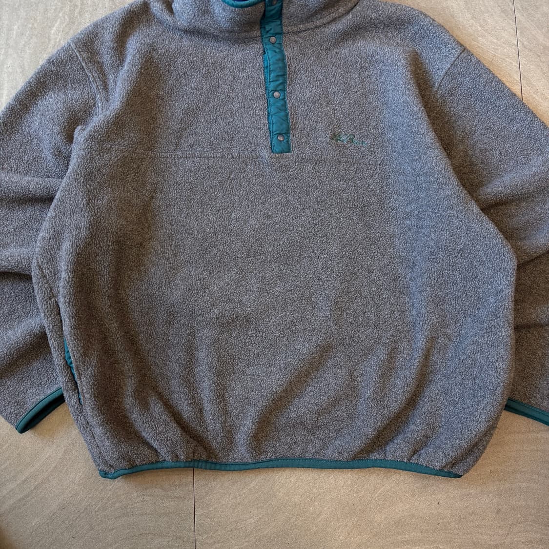 90s L.L.bean 90년대 미국 생산 엘엘빈 그레이 플리스 신칠라 상품이미지4