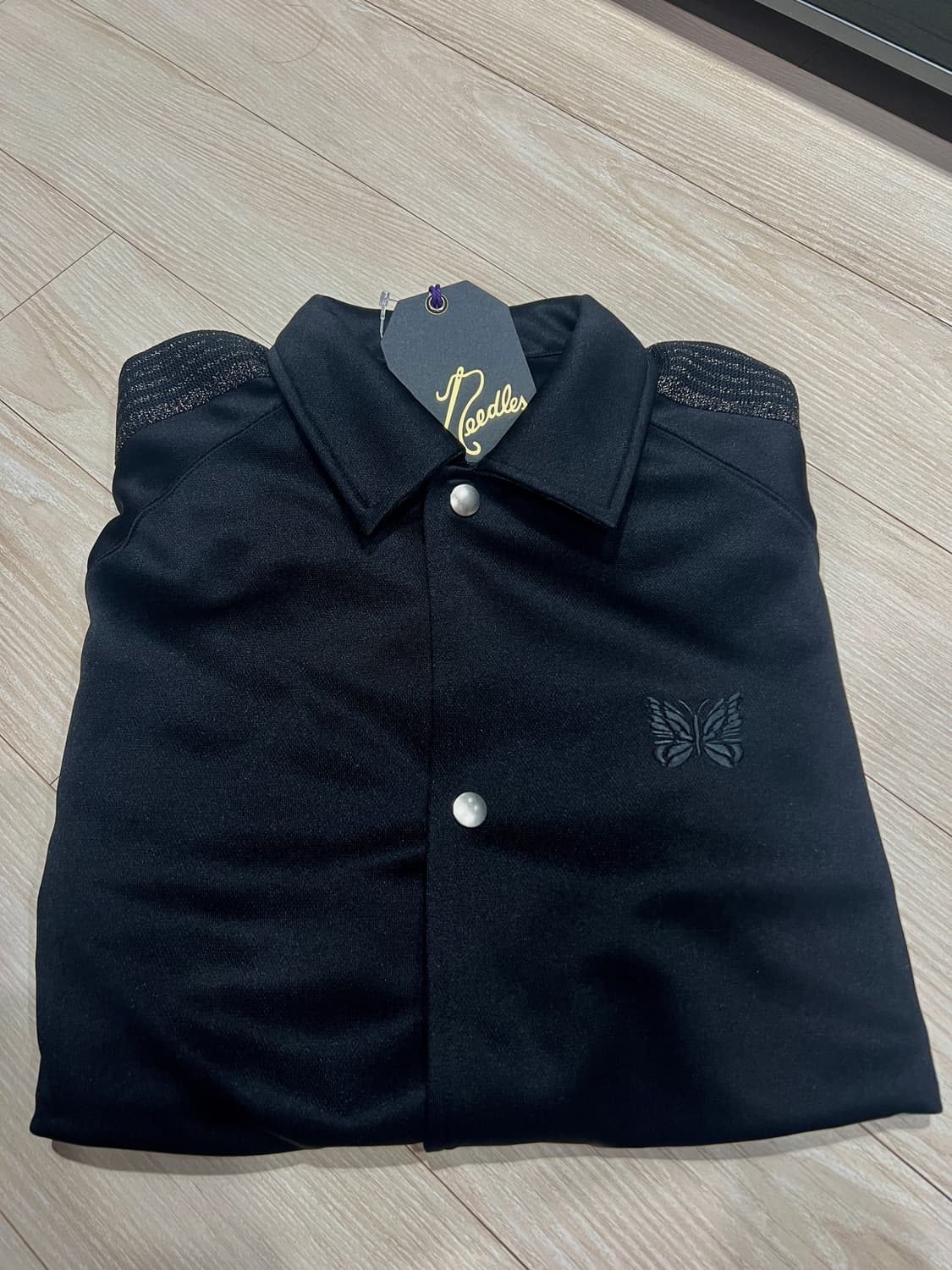 (L)(새상품) Needles 니들스 트랙자켓 트랙탑 블랙 실버 상품이미지1