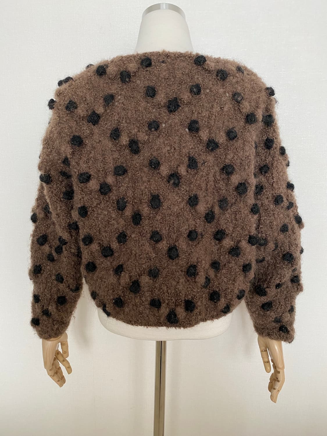 빈티지 울 가디건 크롭 도트 상품이미지3