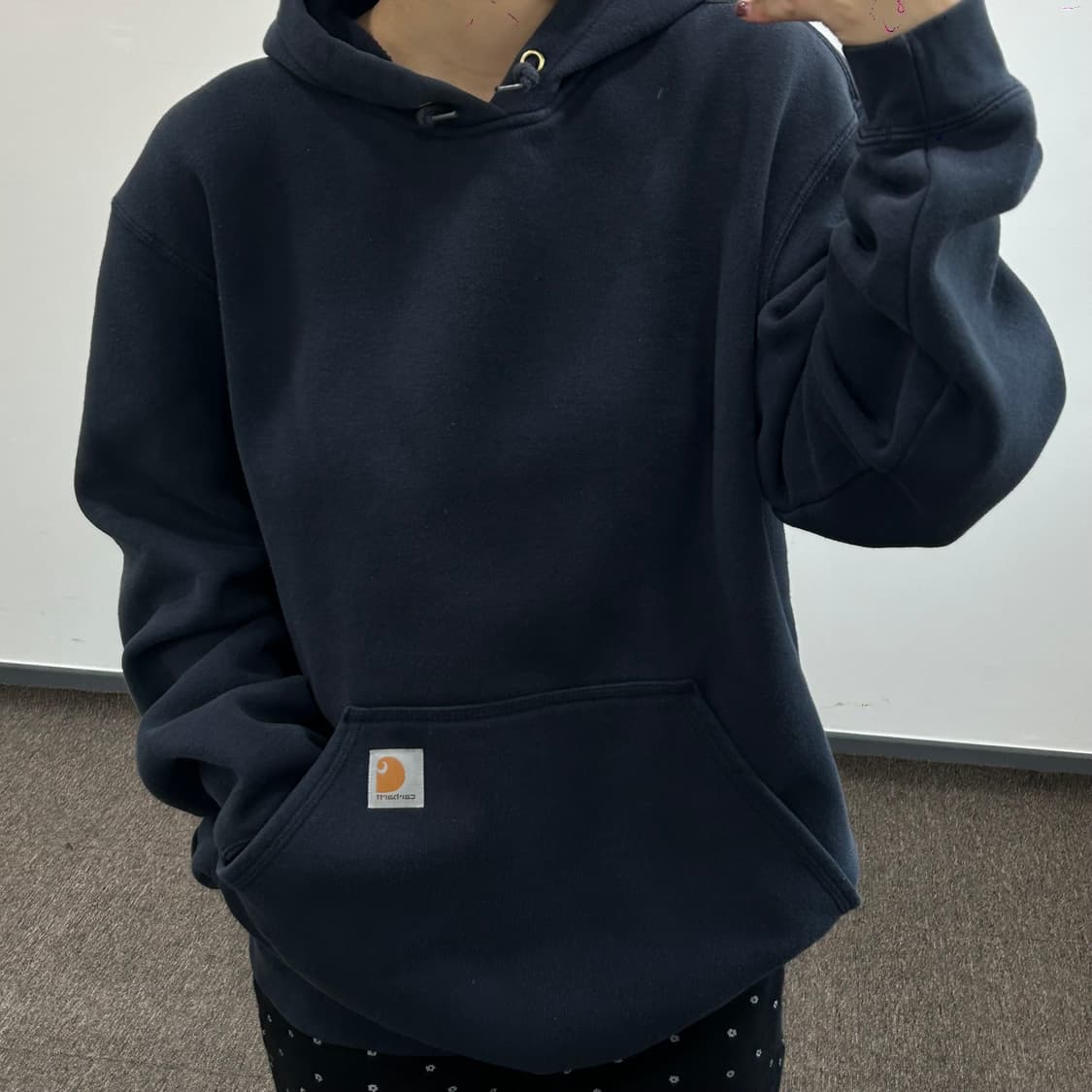 칼하트 오리지널 핏 네이비 후드티 상품이미지2