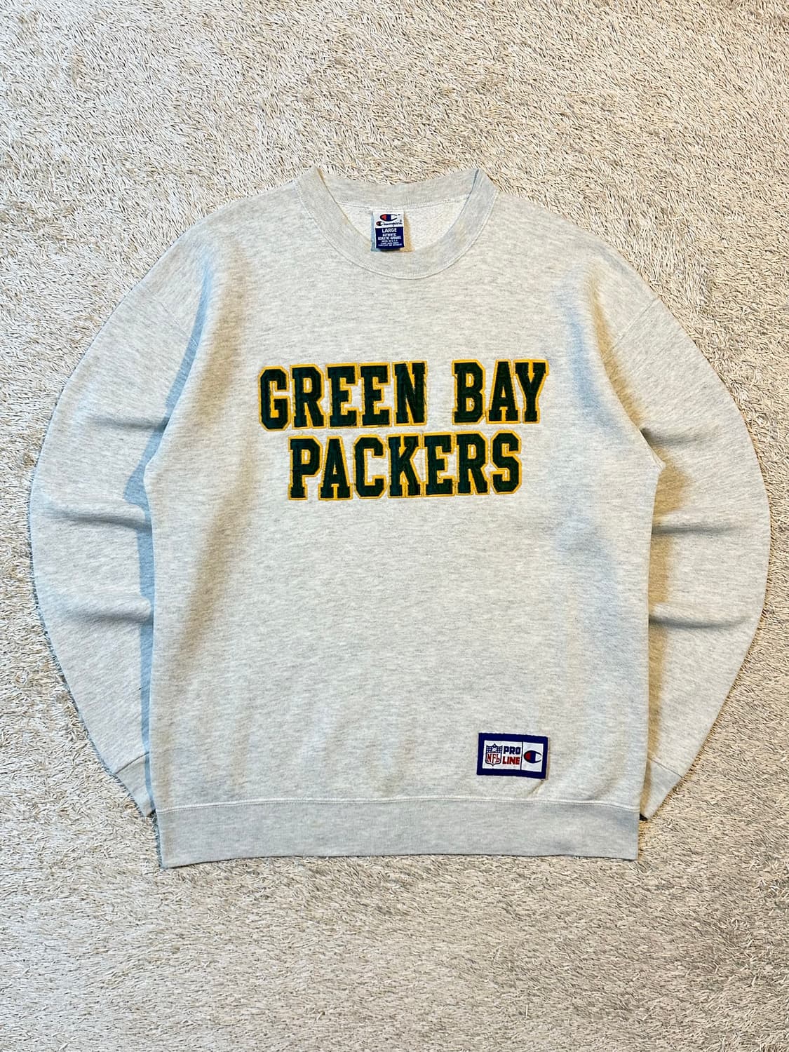 90's 챔피온 NFL 그린베이 맨투맨 라이트그레이 상품이미지1